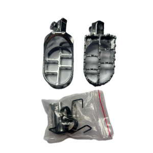 Pareja estriberas metalicas plata