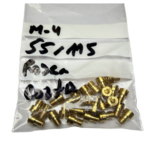 Kit 25 chicles M4 dellorto 55-115 rosca corta
