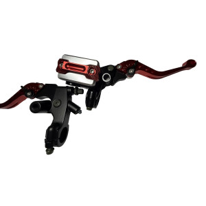 Bomba de freno y Maneta de Embrague universal rojo